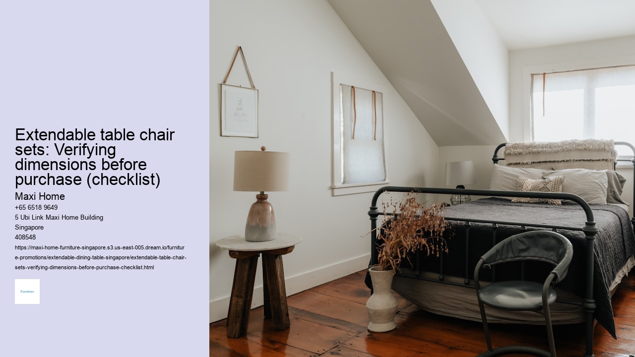 Extendable table chair sets: Verifying dimensions before purchase (checklist)